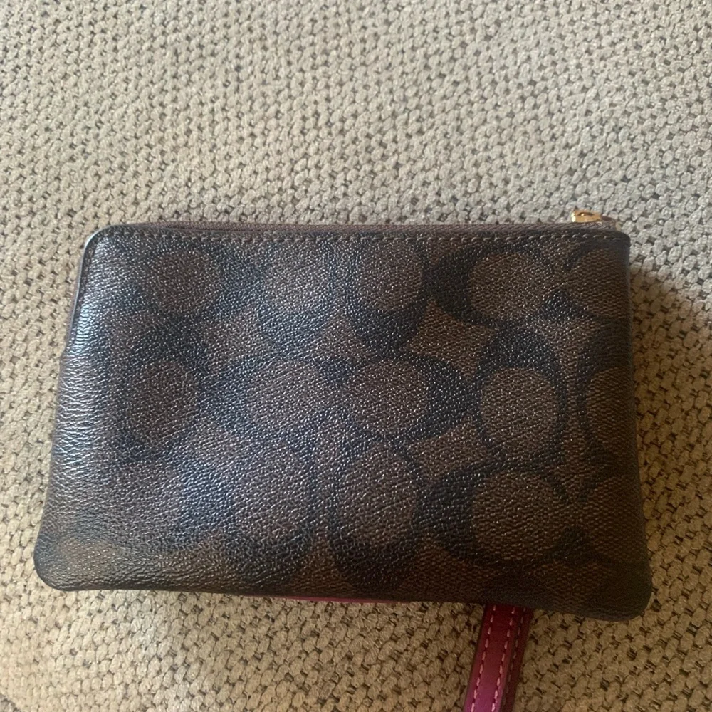 Coach Brown and Magenta Wristlet - Picture 3 of 4